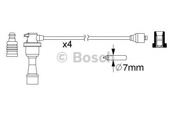 Комплект высоковольтных проводов BOSCH 0 986 357 151 - Фото 1