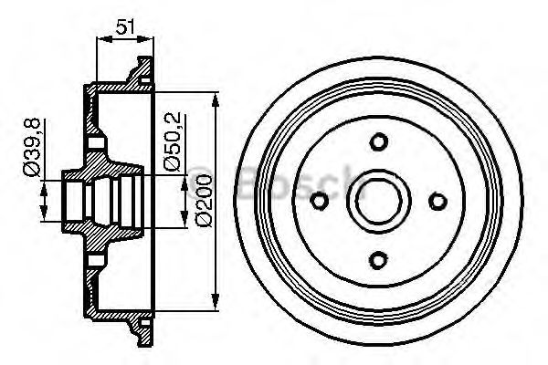 Тормозной барабан BOSCH 0 986 477 016