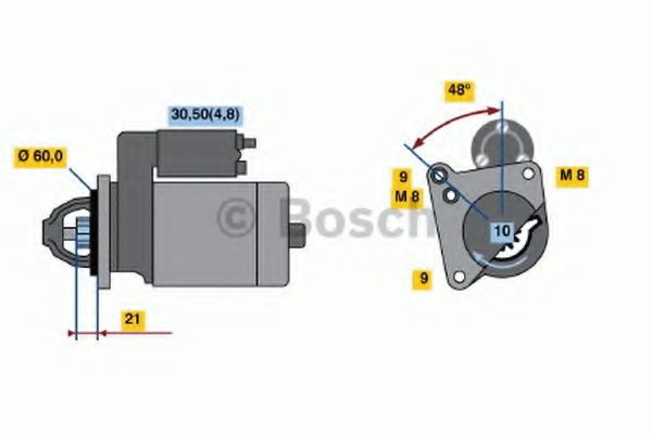 Стартер BOSCH 0 001 106 405 - Фото 1