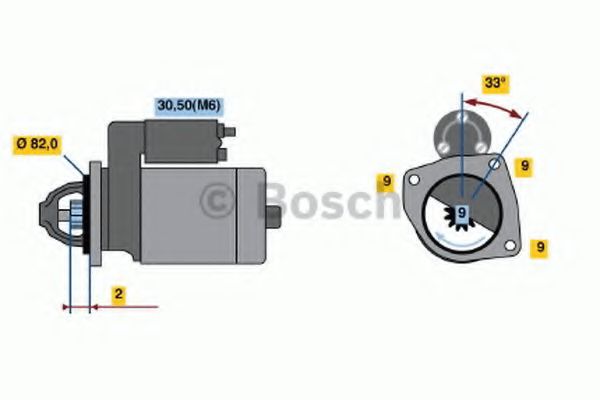 Стартер BOSCH 0 001 109 267 - Фото 1