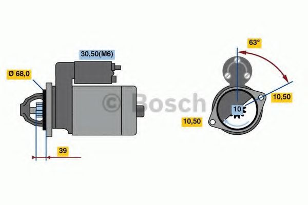 Стартер BOSCH 0 001 139 037 - Фото 1