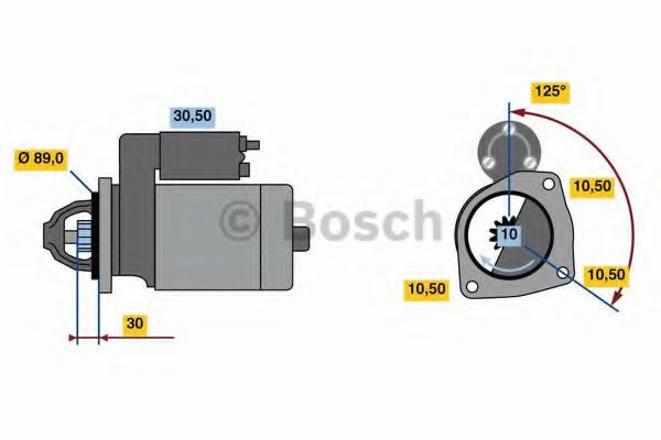 Стартер BOSCH 0 001 263 002 - Фото 1