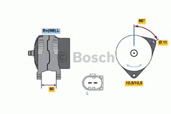 Генератор BOSCH 0 124 325 122 - Фото 1