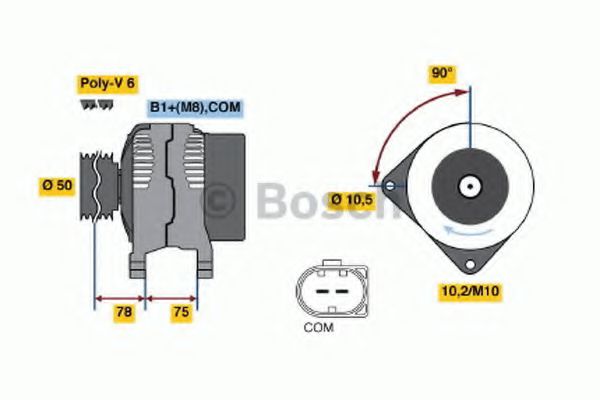 Генератор BOSCH 0 124 525 026 - Фото 1