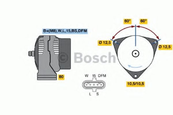 Генератор BOSCH 0 124 655 025 - Фото 1
