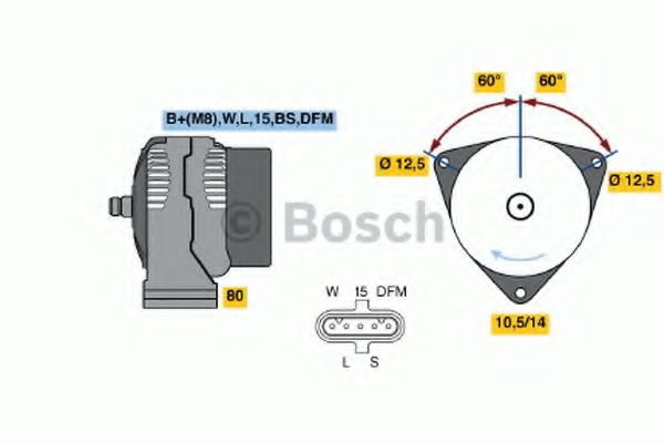 Генератор BOSCH 0 124 655 039 - Фото 1