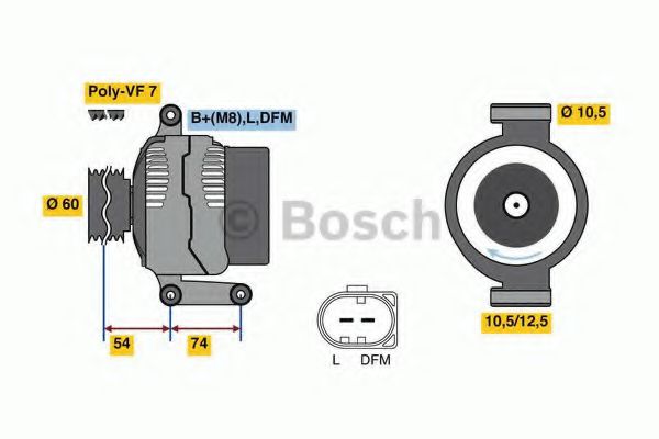 Генератор BOSCH 0 125 711 049 - Фото 1