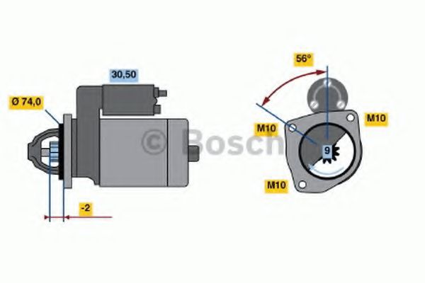 Стартер BOSCH 0 986 016 950