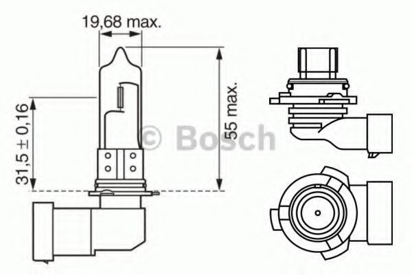 Лампа накаливания BOSCH 1 987 302 155 (фара дальнего света, основная фара)
