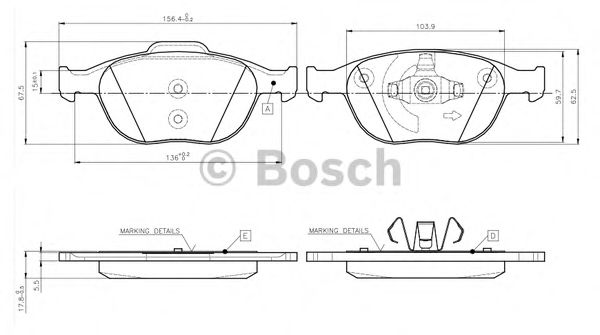 Тормозные колодки BOSCH 0 986 TB2 446 Economic