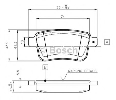 Гальмівні колодки BOSCH 0 986 TB3 063
