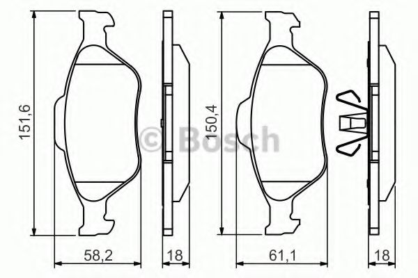 Тормозные колодки BOSCH 0 986 494 512