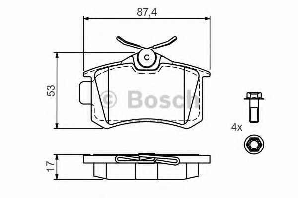 Тормозные колодки BOSCH 0 986 494 515