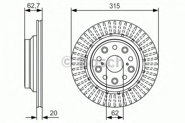 Тормозной диск BOSCH 0 986 479 T06