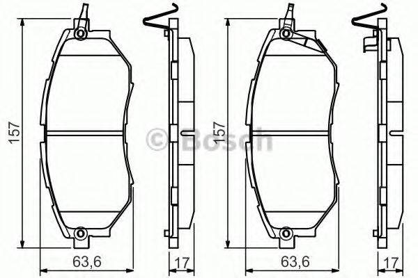 Тормозные колодки BOSCH 0 986 495 156