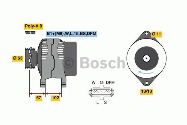 Генератор BOSCH 0 124 655 102