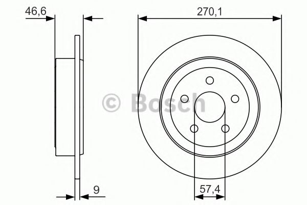 Тормозной диск BOSCH 0 986 479 V44