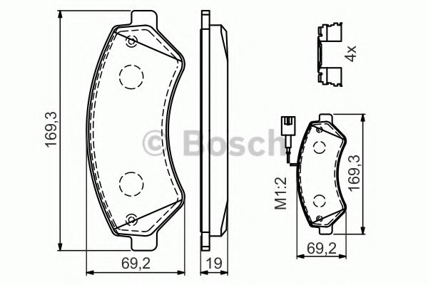 Тормозные колодки BOSCH 0 986 494 580
