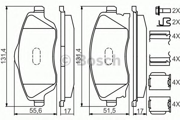 Тормозные колодки BOSCH 0 986 494 625