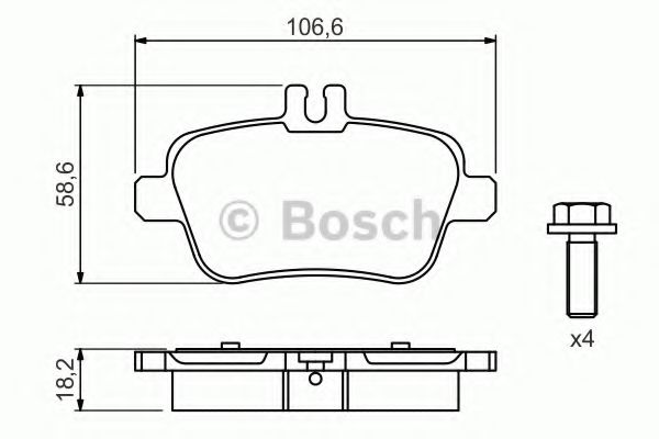 Тормозные колодки BOSCH 0 986 494 664