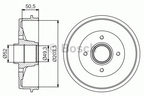 Тормозной барабан BOSCH 0 986 477 196