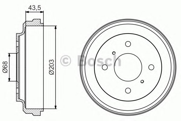 Тормозной барабан BOSCH 0 986 477 198