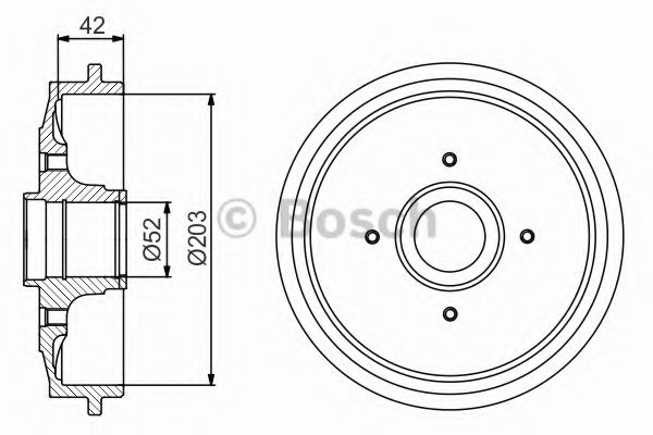 Тормозной барабан BOSCH 0 986 477 201