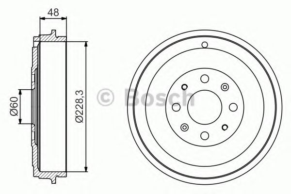 Тормозной барабан BOSCH 0 986 477 208