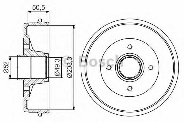 Тормозной барабан BOSCH 0 986 477 210