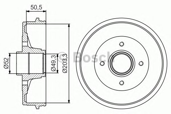 Тормозной барабан BOSCH 0 986 477 211