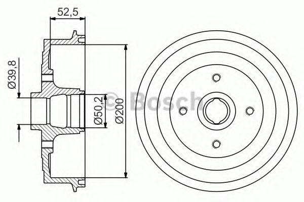 Тормозной барабан BOSCH 0 986 477 217