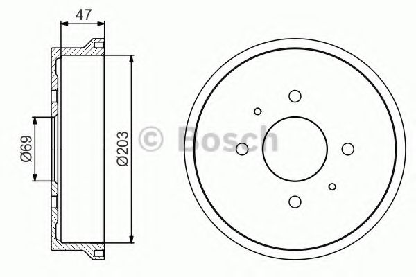 Тормозной барабан BOSCH 0 986 477 235