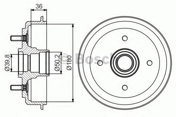 Тормозной барабан BOSCH 0 986 477 238