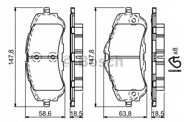 Тормозные колодки BOSCH 0 986 494 714