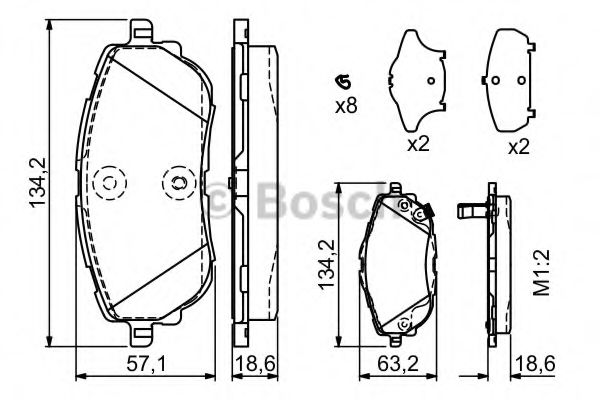 Тормозные колодки BOSCH 0 986 494 676