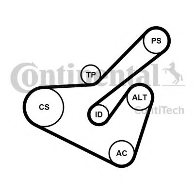 Комплект поликлинового ремня CONTITECH 6PK1725K2