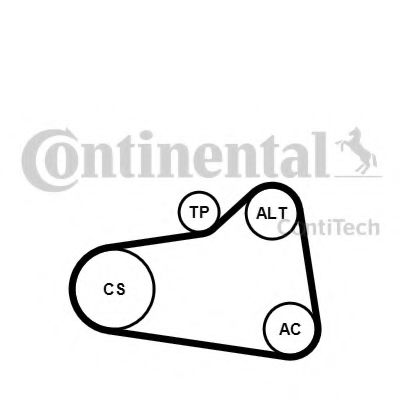 Комплект поликлинового ремня CONTITECH 6PK905 EXTRA K1
