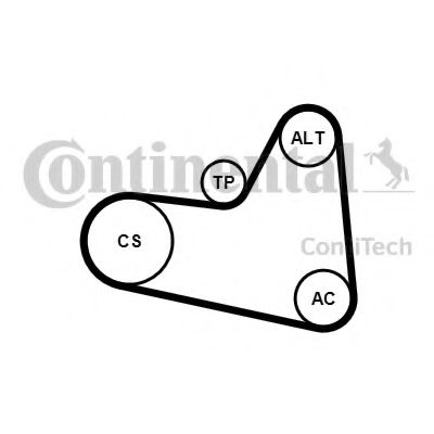 Комплект поликлинового ремня CONTITECH 6PK976K1