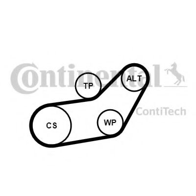 Комплект поликлинового ремня CONTITECH 6PK1045K1