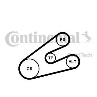 Комплект поликлинового ремня CONTITECH 6PK1453K1