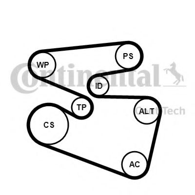 Комплект поликлинового ремня CONTITECH 6PK1555K3