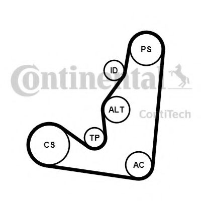 Комплект поликлинового ремня CONTITECH 6PK1660K4