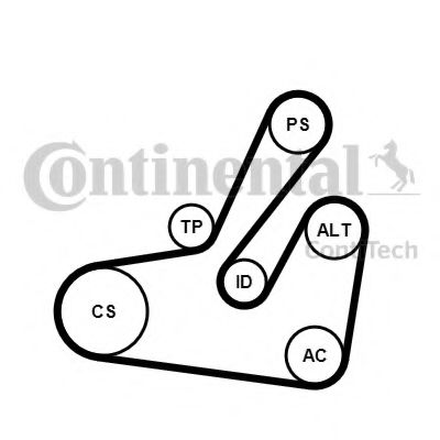 Комплект поликлинового ремня CONTITECH 6PK1795K2