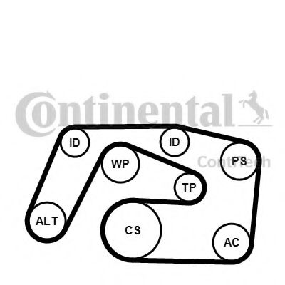 Комплект поликлинового ремня CONTITECH 6PK2271K1