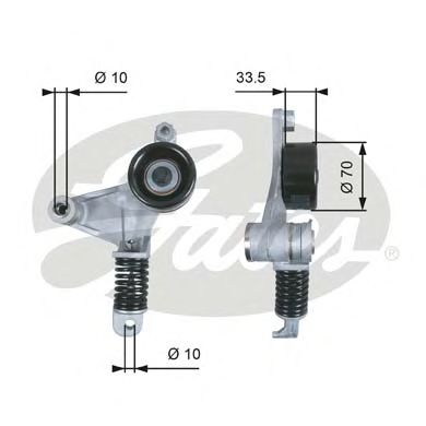 Натяжной ролик поликлинового ремня GATES T38453