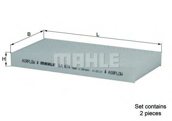 Фильтр салона KNECHT LA 674/S