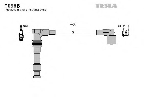 Комплект высоковольтных проводов TESLA T096B