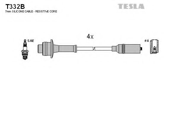 Комплект високовольтних проводів TESLA T332B