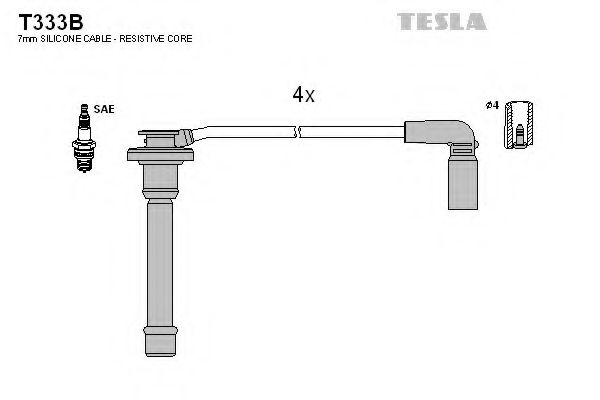 Комплект високовольтних проводів TESLA T333B