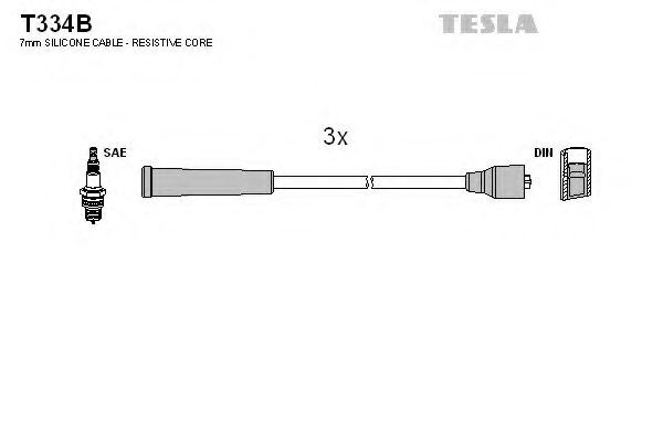 Комплект високовольтних проводів TESLA T334B